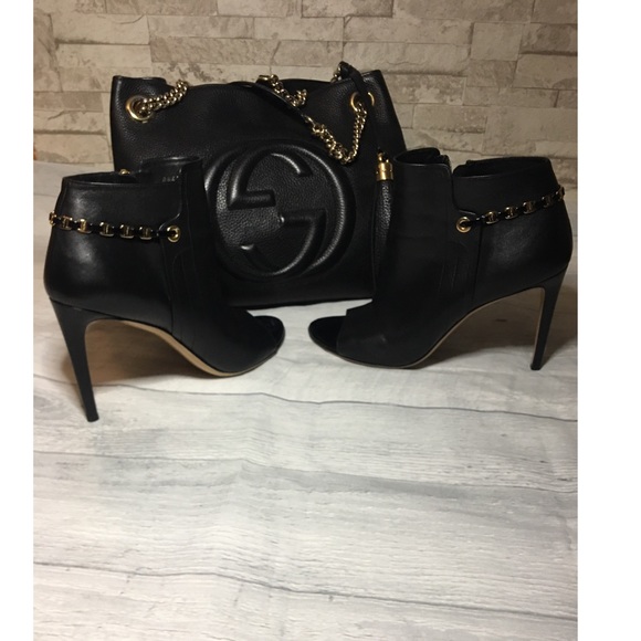 Salvatore Ferragamo Shoes - Ferragamo authentic Black Leather chain Mako Boot